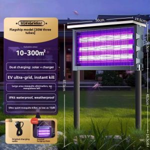 MONLEYTA | Solar Powered Mosquito Repellent Lamp Outdoor Garden Courtyard Lawn Waterproof Electric Shock Mosquito Killer Tool