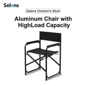 Selens Aluminum Chair Director Stool With Highload Capacity Foldable for Studio Photography Film