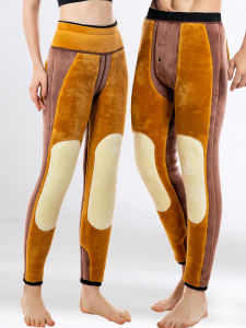 Thickened Three-Layer Fleece Lined High Waist Slim Fit Cotton Trousers for Men And Women Elderly Warm Pants Northeast Winter