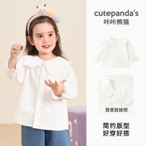 CUTEPANDAS Girls Shirt Casual Style Spring Autumn Plaid Long Sleeve Doll Collar Baby Clothes Childrens Fashion Outfits