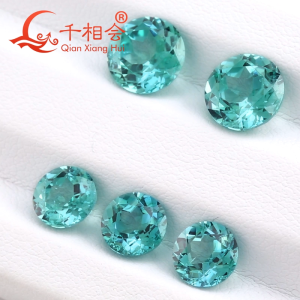 Round Shape Lab Grown Sapphire Mint Green Color with Visible Inclusions Synthetic Colorful Sapphire for DIY Accessories Jewelry Making