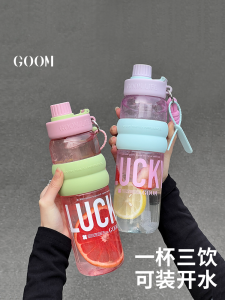 Cốc Nước Thể Thao Dung Tích Lớn GOOM Cốc Nước Ngoài Trời Bền Bỉ Chống Cao Nhiệt Cốc Nhựa Tritan Có Ống Hút Cho Nữ