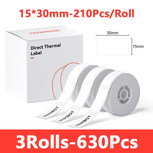 Niimbot 1/3/6 Rolls White Label Waterproof Adhesive Sticker Anti-Oil Paper For B1 B21 Mini Portable Thermal Printer Label Maker
