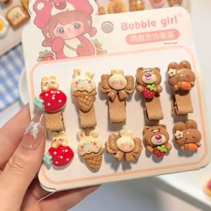 10Pcs Set Kep Rambut Ikat Rambut Jepit Rambut Anak Klip Lucu New Style Cute Hair Clip Hair Ties