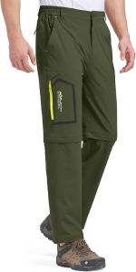 TRVLWEGO Mens Hiking Pants Lightweight Quick Dry Trekking Convertible Pants Outdoor Cargo Work Trousers for Camping Travel Fish