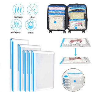 24 Pack Travel Vacuum Storage Bags Hand Roll UP Compression Bags For Clothes amping Essentials Luggage Packing Organizer