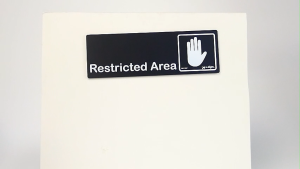 Acrylic Signage  Restricted Area - 3.0" x 9.0" x 1.5mm  - Jay C. Designs - 1903
