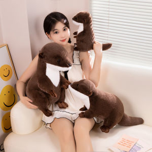 JOJO CASTLE Cute Sea Otter Plush Toy Lifelike Fluffy Beaver Soft Doll Real-life Stuffed Animals Otter Kids Toy Birthday Gift