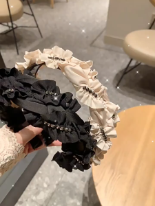 Headband Vilaint Bando Korea Pesta Bandana Lebar Payet Renda Premium Bahan Premium Fabrics Gaya Sederhana Modis Aksesoris Wanita Fashion Wanita 4S8208