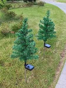 Solar RGB Christmas Tree Decoration Lights New Year Outdoor Garden Courtyard Atmosphere LED Plug-in Lights Xmas Decor
