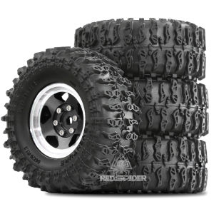 Bộ 4 Bánh Xe Và Lốp Beadlock 1.3 Inch Dành Cho Xe RC Crawler 1/18 TRX4M FCX18 & 1/24 Axai1 SCX24 FCX24 - Phụ Kiện Nâng Cấp Bằng Cao Su
