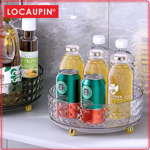Locaupin Kitchen Organizer Plastic Spinning Food Storage Turntable For Cabinets Pantry Countertops Portable Spinning Organizer For Spices