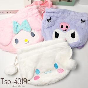 Tas anak sanrio tas anak serut bulu tas boneka anak melody - kuromi - chinnamorol fashion bag kawai