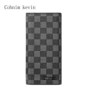 Cohnim Kevin Mens Long Wallet Extra Thin Top Layer Cowhide Leather High Capacity Bifold Business Style Fashionable New 2025
