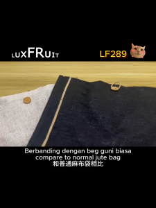 LF289 A3 Jute Bag Large Button Closure Eco Tote Bag Beg Jute Besar Reusable Shopping Bag School Office Durable Ready Stock MY