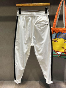 Quần Dài Nam Ice Silk Mùa Hè Mỏng Màu Trắng Cạp Chun Thể Thao Cao Cấp Quần Dài Thường Ngày Nine-Five Thời Trang Hợp Thời Trang