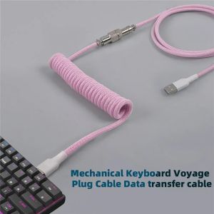 Aviator Coiling Cable Type C USB Port Mechanical Keyboard Cable for Gaming and Desktop Computers