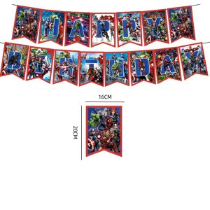 Hasbro | Super Hero League Theme Party Atmosphere Decoration Supplies Birthday Party Disposable Party Tableware Dinner Plate Banner Gifts