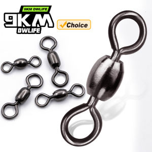 9KM 50PCS Crane Swivel Fishing Swivel Hight Strength Barrel Swivel Fishing Tackle Line Lure Connector for Saltwater