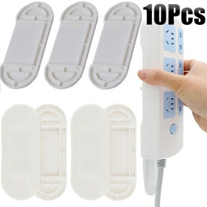 10pcs Wall-Mounted Power Strip Holder / Desktop Socket Fixer Cable Organizer / Punch-free Plug Fixer / Household Seamless Power Strip Holder Retainer