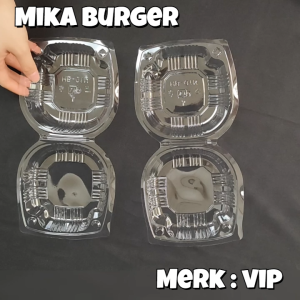Mika Burger VIP / Tempat Burger Plastik Isi 50 Pcs / Mika Bento Bulat