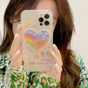 Oil Painting Tulip Bear Samsung S21 Phone Case S22ultra Epoxy S20fe Cute S9 S10 Soft Case S8