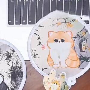 Quạt Gấp Hoạt Hình Kawaii Quạt Cầm Tay Mùa Hè Mát Mẻ Quạt Cầm Tay Sáng Tạo Có Thể Gập Lại Đĩa Bay Có Kích Thước Bỏ Túi Quà Tặng Cho Trẻ Em