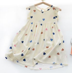 Váy Công Chúa Thời Trang Cho Bé Gái Váy Voan Hoa Cho Bé Gái Váy Chữ a Mùa Hè Cho Bé Gái 2-8 Tuổi Váy Trẻ Em Chất Liệu Polyester