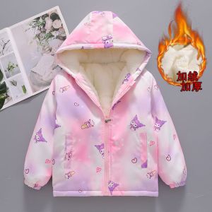 New 2024 Girls Spring Autumn Jacket Childrens Fleece Windbreaker Waterproof Breathable Casual Style Light Weight Coat for Kids