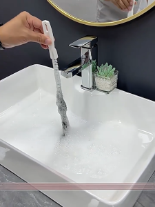 45/60cm Extended Bendable Drain Hair Cleaner Bathroom Pipe Dredging Brush Blocked Hole Removal Tool
