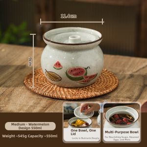 TINY HOME | Glazed Undercolor Ink Style Ceramic Cooking Pot