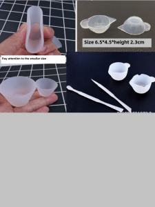 Silicone Rubber Cup Mini UV Color Matching Paint Cup Epoxy Color Mixing Stirring Rod Measuring Cup Sub-Packaging Silicon Rubber Cup Cup Bowl
