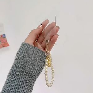 Kiểu Pháp Vòng tay ngọc trai dây đeo tay cho điện thoại thông minh căng có dây đeo cổ tay máy quay móc chìa khóa Dây đeo thẻ ID phòng tập thể dục USB dây treo