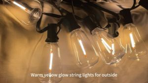 30m 31 Bulbs LED Outdoor Lights String Lights Outdoor Waterproof ST38 LED Bulb Party Lights IP65 Waterproof Patio Lights String