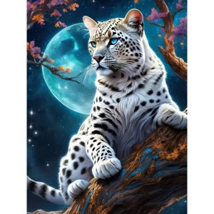 Leopard Moon Jigsaw Puzzle 500/1000/1200/2000PCS Paper Puzzle Wild Animal Art Relaxing Game Home Decor Gift