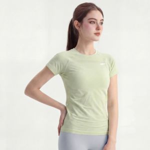 LongHero SG WoMan Crew Neck Textured Athletic T-Shirt Quick Dry Breathable for Gym Workout Running Daily Wear SG Stock Fast Delivery