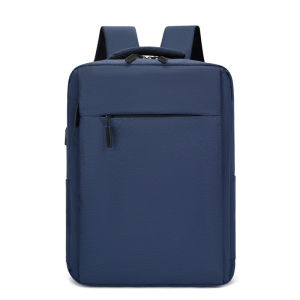 Balo Máy Tính Xách Tay Dung Lượng Lớn Cho Nam Đi Làm Bằng Vải Oxford Màu Trơn Phong Cách Thường Ngày Có Khóa Kéo Dùng Hàng Ngày