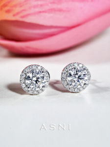 Luxurious Micro-Paved round Cut Silver Earrings Diamond Moissanite Stud Earrings Fresh Design Original Style for Girlfriend