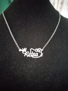 Kalung Nama Titanium Silver