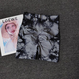 Quần Short Thể Thao Màu Cam Dập Nổi Cạp Cao Nhanh Khô Cho Nữ Quần Tập Yoga Nâng Mông Quần Bó Quần Thể Thao