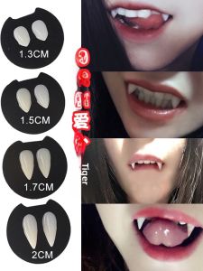 Adorable Natural Small Tiger Teeth Vampire Fake Teeth Halloween Zombie Teeth Fangs Elf Ears Cartoonish Horror Party Props