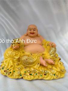 Tượng phật di lặc túi tiền bột đá việt nam ngang 40cm