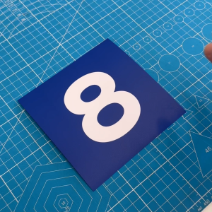Simple Number. Square Sticker Label Sign Signboard Signage Board. Nombor Segi Empat. Numbers 1-10 Custom. Blue Biru