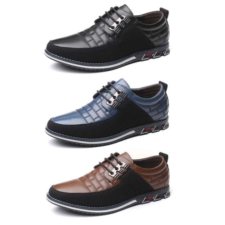 Men Dress Shoes PU Leather Comfort Business Shoes Wear-Resistant Casual Fashion Shoes for Office Working Walking Driving