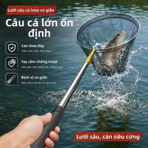 BAIXITANG | Bộ Mạng Đánh Cá Gấp Gắn Thu Nhỏ Inox