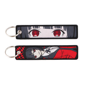 Japanese Anime Keychain for Motorcycles Cars Key Fobs Key Tag Embroidery Key Ring for Men Women Accessories