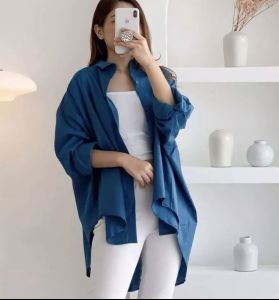 (TURUN HARGA) KEMEJA LINEN OVERSIZE SHIRT KEMEJA LINEN WANITA OVERSIZE POLOS SHIRT KEMEJA LINEN OVERSIZE POCKET BASIC VIRAL TERMURAH OLIVIA SHIRT