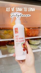 Xịt vệ sinh tủ lạnh Julyhouse 280ml chất tẩy rửa đa năng được chiết xuất bồ hòn hương đào thơm mát khử mùi làm sạch hiệu quả