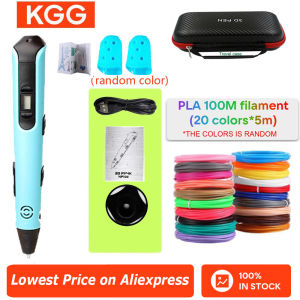 2025 LCD 3D Printing Pen with PLA Consumables 3D Graffiti Tool Friends Children Christmas New Year Birthday Gifts 9M Consumable