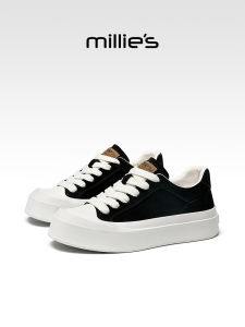 Millies Retro Thick Bottom Casual Shoes Mens Leather Slip-On round Toe Fashionable Comfortable Rubber Outsole Youth Trend